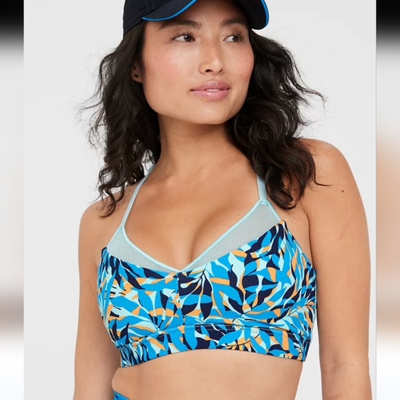 NWOT OFFLINE By Aerie Goals Mesh V-Neck Sports Bra - Picture 2 of 7